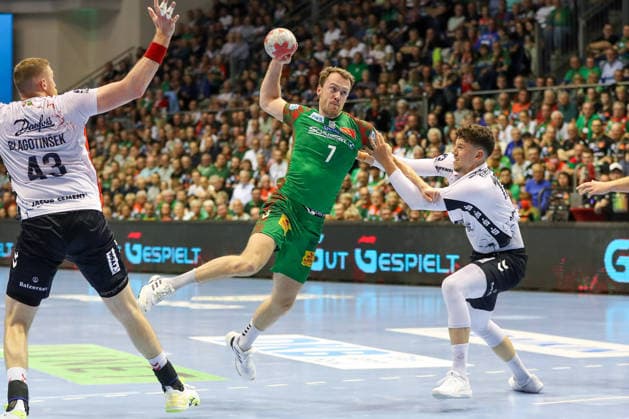 21 05 2026, xgox, Handball Daikin HBL SC Magdeburg SG Flensburg Handewitt emspor, v l Felix Claar Magdeburg, 7 wirft Tor, Torschuetze, erzielt Tor, Treffer, scores the goal Magdeburg
