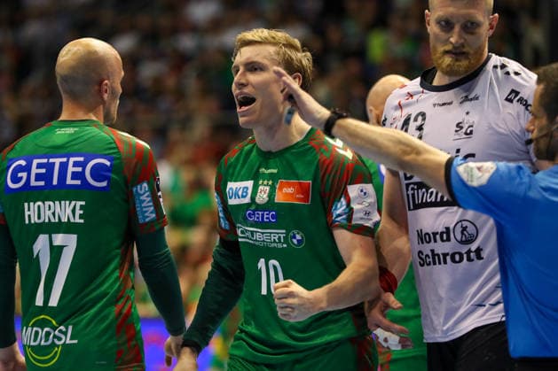 21 05 2026, xgox, Handball Daikin HBL SC Magdeburg SG Flensburg Handewitt emspor, v l Gisli Thorgeir Kristjansson Magdeburg, 10 Jubel, Torjubel, jubelt über das Tor, celebrate the goal, celebration Magdeburg