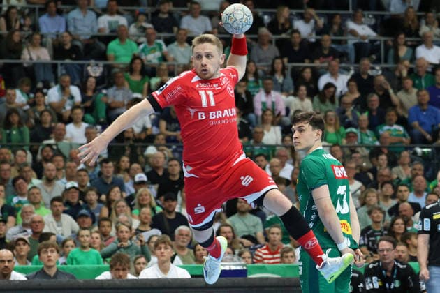 Germany Handball Bundesliga 2025 2026, Matchday 32 SC DHfK Leipzig vs MT Melsungen, Quarterback Immobilien Arena Leipzig Dimitri Ignatow MT Melsungen, 11 on the throw Copyright: xLucasxWalterx