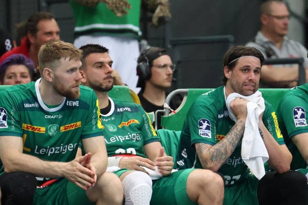 Germany Handball Bundesliga 2025 2026, Matchday 32 SC DHfK Leipzig vs MT Melsungen, Quarterback Real Estate Arena Leipzig SC DHfK Bank, Disappointment, Grief Copyright: xLucasxWalterx