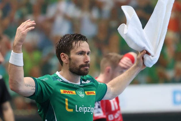 Germany Handballbundesliga 2025 2026, Matchday 32 SC DHfK Leipzig vs MT Melsungen, Quarterback Immobilien Arena Leipzig Lukas Binder SC DHfK Leipzig, 11 Freisteller, Motivation Copyright: xLucasxWalterx