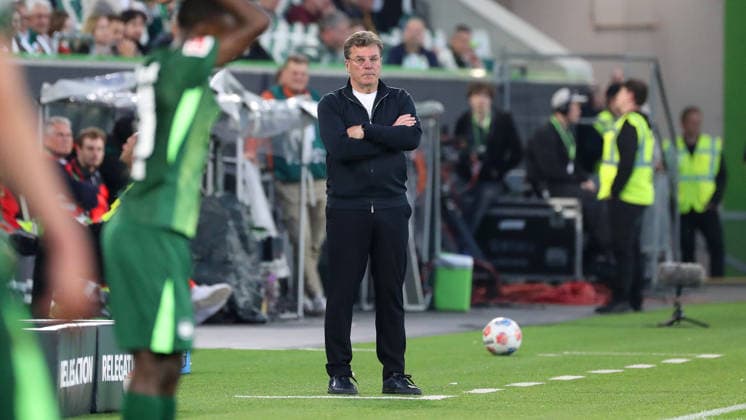 VfL vs Paderborn, Relegation Wolfsburg, 21 05 2026, Football, Men, Relegation, Season 2025 2026, VfL Wolfsburg vs SC Paderborn 07 Head Coach Dieter Hecking VfL Wolfsburg DFL DFB REGULATIONS PROHIBIT ANY USE OF PHOTOGRAPHS as IMAGE SEQUENCES and or QUASI VIDEO Volkswagen Arena Niedersachsen Germany