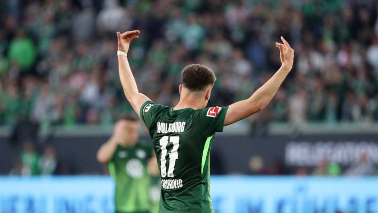 VfL vs Paderborn, Relegation Wolfsburg, 21 05 2026, Football, Men, Relegation, Season 2025 2026, VfL Wolfsburg vs SC Paderborn 07 Dzenan Pejcinovic VfL Wolfsburg DFL DFB REGULATIONS PROHIBIT ANY USE OF PHOTOGRAPHS as IMAGE SEQUENCES and or QUASI VIDEO Volkswagen Arena Niedersachsen Germany