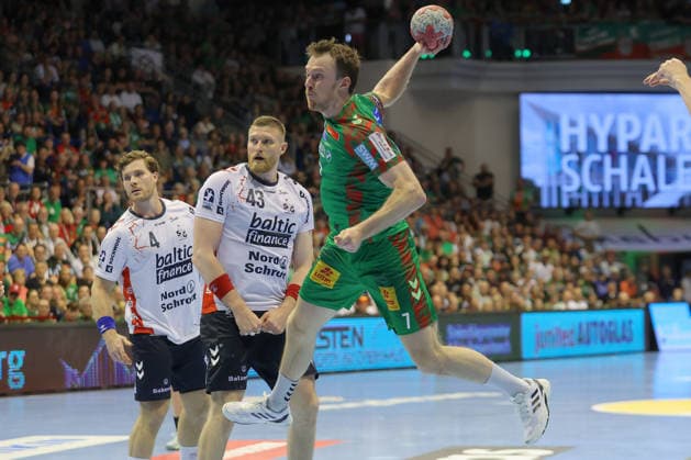 21 05 2026, xtgx, Handball, Daikin HBL, SC Magdeburg SG Flensburg Handewitt v l Felix Claar Magdeburg, 7 wirft Tor, Torschuetze, erzielt Tor, Treffer, scores the goal Magdeburg