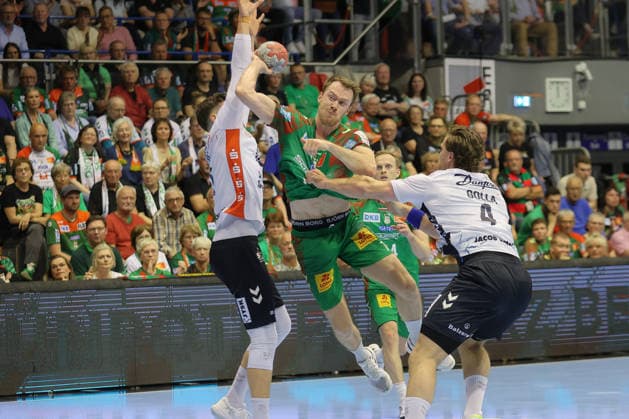 21 05 2026, xtgx, Handball, Daikin HBL, SC Magdeburg SG Flensburg Handewitt v l Felix Claar Magdeburg, 7 wirft Tor, Torschuetze, erzielt Tor, Treffer, scores the goal Magdeburg