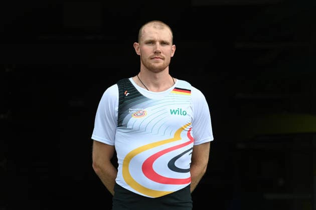 Max JOHN, rower, portrait, portrait, portrait, single image, cropped single motif, rowing, presentation Germany eights of the 2026 season, on 21 05 2026 in Dortmund Germany Â