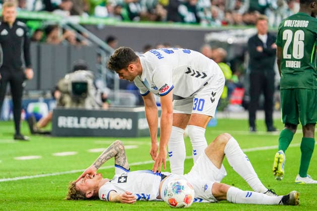 Germany Relegation Bundesliga 2025 2026, Matches Thu, 21 05 2026 VfL Wolfsburg vs SC Paderborn 07 Volkswagen Arena Wolfsburg Calvin Brackelmann SC Paderborn 07, 4 Wolfsburg Copyright: xAymanxAlahmedx