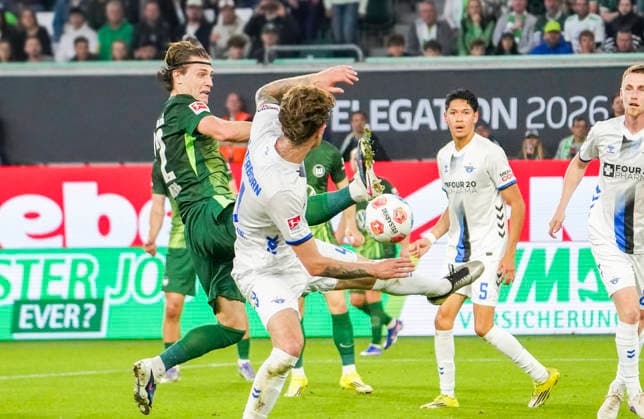 Germany Relegation Bundesliga 2025 2026, Matches Thu, 21 05 2026 VfL Wolfsburg vs SC Paderborn 07 Volkswagen Arena Wolfsburg Joakim Maehle Joakim Maehle VfL Wolfsburg, 21 Wolfsburg Copyright: xAymanxAlahmedx