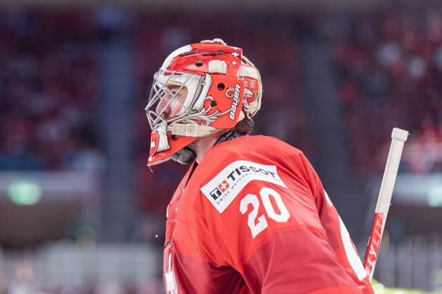 21 05 2026, Zurich, Swiss Life Arena, Ice Hockey World Championships Switzerland Great Britain, 20 goalkeeper Reto Berra Switzerland Zurich Swiss Life Arena Zurich Switzerland Copyright: xJustPictures.ch StefanxEmchx jp-de-StEm-DSC0113420260521