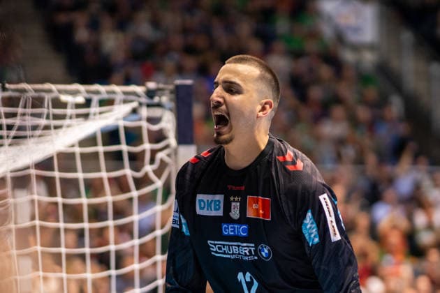 Germany HBL DAIKIN Handball Bundesliga 2025 2026, Matchday 30 SC Magdeburg vs SG Flensburg Handewitt GETEC Arena Magdeburg Matej MandiÄ‡ SC Magdeburg, 12 Facial expression Emotion Facial expression Copyright: xTomxLauruschkatx