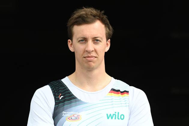 Tom TEWES, rower, portrait, portrait, portrait, single image, cropped single motif, rowing, presentation Germany eights of the 2026 season, on 21 05 2026 in Dortmund Germany Â