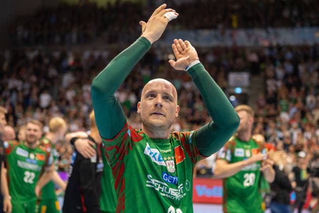 Germany HBL DAIKIN Handball Bundesliga 2025 2026, Matchday 30 SC Magdeburg vs SG Flensburg Handewitt GETEC Arena Magdeburg Daniel Pettersson SC Magdeburg, 11 German Champion Celebration Jubilation Joy Emotions after the match Copyright: xTomxLauruschkatx