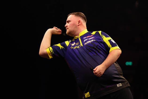 RECORD DATE NOT STATED 21st May 2026, Utilita Arena, Sheffield, Yorkshire, England; 2026 PDC Bet MGM Premier League Darts Night Sixteen; Luke Littler prepares to throw a dart AidanxHunter