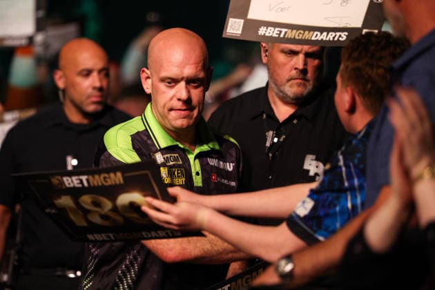 RECORD DATE NOT STATED 21st May 2026, Utilita Arena, Sheffield, Yorkshire, England; 2026 PDC Bet MGM Premier League Darts Night Sixteen; Michael van Gerwen walking to the stage AidanxHunter