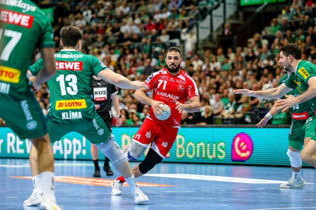 Mohamed Amine Darmoul MT Melsungen, 71 on the ball, SC DHfK Leipzig vs MT Melsungen, Handball, 1 Bundesliga, 32 Matchday, Season 2025 2026, 21 05 2026, SC DHfK Leipzig vs MT Melsungen, Handball, 1 Bundesliga, 32 Matchday, Season 2025 2026, 21 05 2026 Leipzig Copyright: xEibner-Pressefoto LauraxRoemerx EP_LRR