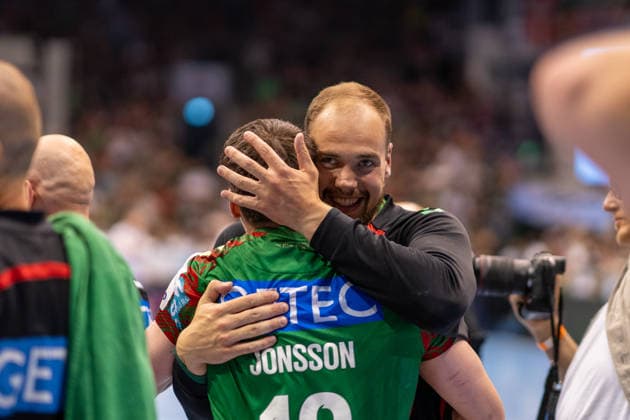 Germany HBL DAIKIN Handball Bundesliga 2025 2026, Matchday 30 SC Magdeburg vs SG Flensburg Handewitt GETEC Arena Magdeburg Tim Zechel SC Magdeburg, 9 German Champion Celebration Jubilation Joy Emotions after the match Copyright: xTomxLauruschkatx