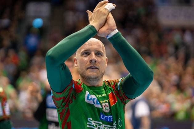 Germany HBL DAIKIN Handball Bundesliga 2025 2026, Matchday 30 SC Magdeburg vs SG Flensburg Handewitt GETEC Arena Magdeburg Daniel Pettersson SC Magdeburg, 11 German Champion Celebration Jubilation Joy Emotions after the match Copyright: xTomxLauruschkatx