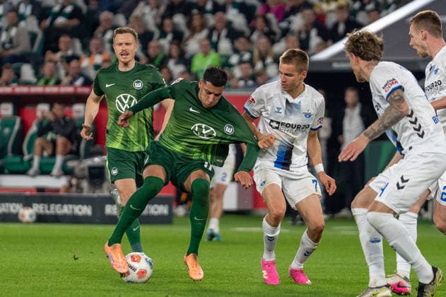 Germany Soccer, Relegation 2026, First leg, VfL Wolfsburg SC Paderborn on 21 05 in Wolfsburg, Volkswagen Arena Adam Daghim VfL Wolfsburg 11 Copyright: xSvenxHeidmannx