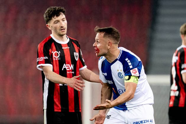 BASEL, SWITZERLAND - MAY 21: Foul on Amir Abrashi (6 Grasshopper Club Zurich) during the Brack Super League match between Grasshopper Club Zurich and FC Aarau at Letzigrund Stadium on May 21, 2026 in Zurich, Switzerland. Copyright: xPriscilaxBütlerx xSPPx Sportspressphoto_SPR151273