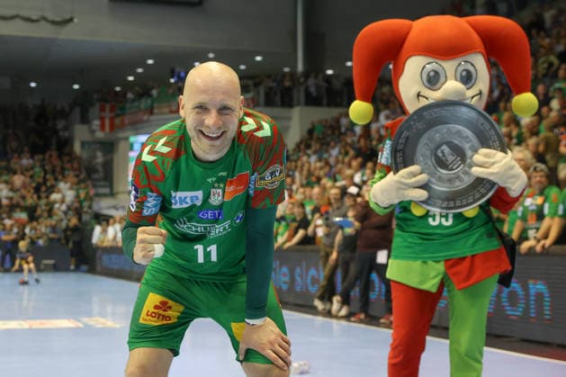 21.05.2026, xtgx, Handball, Daikin HBL, SC Magdeburg - SG Flensburg Handewitt v.l. Daniel Pettersson (Magdeburg, 11) Jubel über Titelgewinn, Meisterschaft, deutscher Meister, jubelt, celebration Magdeburg *** 21 05 2026, xtgx, handball, Daikin HBL, SC Magdeburg SG Flensburg Handewitt v l Daniel Pettersson Magdeburg, 11 cheers for title win, championship, German champion, jubilates, celebration Magdeburg