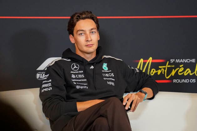 FORMULA ONE CANADIAN GRAND PRIX 2026 George Russell 63 (GBR) Mercedes in a press conference, PK, Pressekonferenz during the Formula 1 Lenovo Canadian Grand Prix 2026, 5th round of the 2026 Formula One World Championship, WM, Weltmeisterschaft from May 22nd - 24th, 2026 at the Circuit Gilles Villeneuve, Montreal, Canada on 21 May 2026 Credit: Robbie Hoad Every Second Media Editorial use only. All images are copyright Every Second Media Limited. No images may be reproduced without prior permission. Copyright: xIMAGO EveryxSecondxMediax ESM-2005-0093 RobbiexHoadx xEveryxSecondxMediax