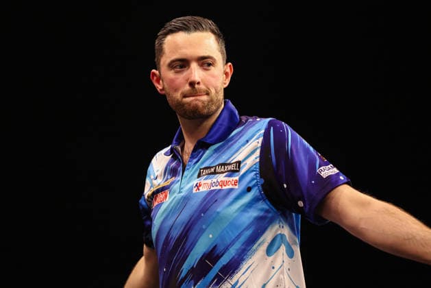 RECORD DATE NOT STATED 21st May 2026, Utilita Arena, Sheffield, Yorkshire, England; 2026 PDC Bet MGM Premier League Darts Night Sixteen; Luke Humphries reacts after winning a leg AidanxHunter