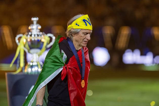Al-Nassr wins Saudi Arabian title RIYADH, SAUDI ARABIA - MAY 21: Al Nassr’s head coach Jorge Jesus celebrates the championship after defeating Damac 4-1 in the Saudi Pro League at King Saud University Stadium in Riyadh, Saudi Arabia, on May 21, 2026. Mohammed Saad Anadolu Riyadh Saudi Arabia. Editorial use only. Please get in touch for any other usage.  Copyright: x2026xAnadoluxMohammedxSaadx