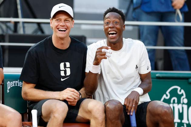 May 21, 2026, Paris, Paris, France: Jannik SINNER and Gael MONFILS during GAEL AND FRIENDS the tribute to Gael Monfils before of the tennis Grand Slam of Roland Garros 2026, at Roland Garros Stadium - on May 21 2026 .Paris - France Paris France - ZUMAb253 20260521_zsp_b253_180 Copyright: xLoicxBaratouxx