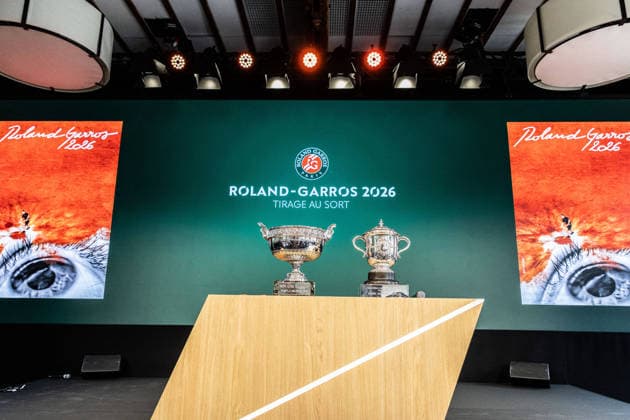 RG 2026 - Drawing NB RG 2026 - Drawing NB Illustration of trophys attends the Drawing Ceremony prior to the 2026 French Open at Roland Garros on May 21, 2026 in Paris, France. Photo by Nasser Berzane ABACAPRESS.COM Paris France  Copyright: xBerzanexNasser ABACAx Paris France  Copyright: xIMAGO ABACAPRESSx