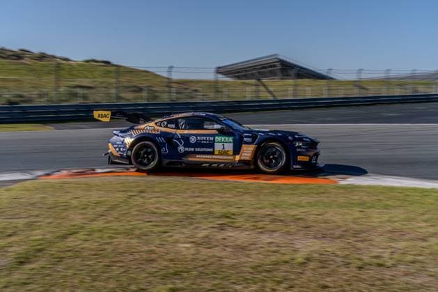 At the ADAC GT Masters 2026 on 22 May in Zandvoort, the Ford Mustang GT3 Evo of the Haupt Racing Team starting number 1 shows itself in dynamic cornering on the Circuit Park Haupt Racing Team with Ford Mustang GT3 Evo 1 in Zandvoort Copyright: xMichaelxSchäferx