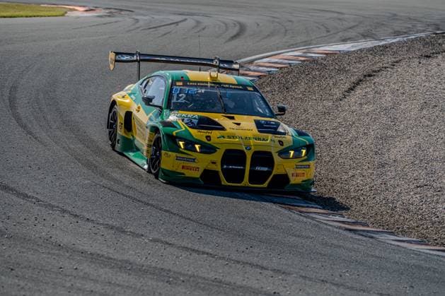 Race car 12 from FK Performance Motorsport navigates through the corners of Circuit Park Zandvoort in the 2026 ADAC GT Masters Race car 12 FK Performance Motorsport in action at Circuit Park Zandvoort Copyright: xMichaelxSchäferx