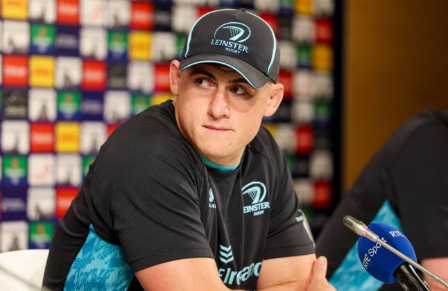 Leinster Rugby press conference, PK, Pressekonferenz San Mames Stadium, Bilbao, Spain 22 5 2026 Dan Sheehan Dan Sheehan 22 5 2026  Copyright: x INPHO NickxElliottx AC012645