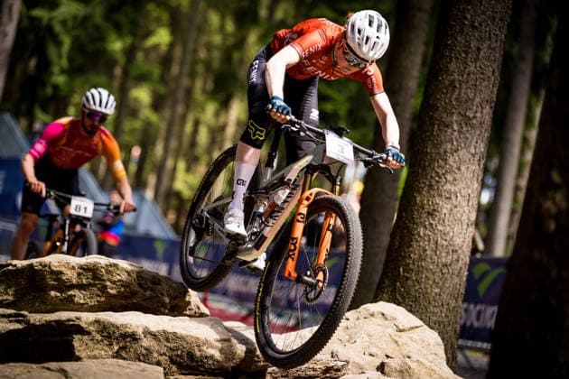 Puck Pieterse of Netherlands in action during the training session prior to the UCI Mountain Bike World Cup in Vysocina Arena in Nove Mesto na Morave, Czech Republic, May 22, 2026. (CTKxPhoto JaroslavxSvoboda) CTKPhotoF202605220011001  CTKPhotoF202605220011001