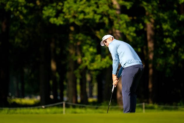 ANTWERP, BELGIUM - MAY 22: Ewan Ferguson of Scotland putts on the green of the 10th hole during the second round of the Soudal Open at Rinkven International Golf Club on May 22, 2026 in Antwerp, Belgium. Credit: Andy Astfalck NurPhoto Belgium Copyright: xAndyxAstfalckx