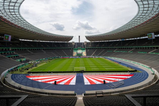 Symbol photo, stadium interior, stands, Olympiastadion GER, final training and press conference on the day before the DFB Cup final, FC Bayern Muenchen vs VfB Stuttgart, football, men, DFB Cup, final, season 2025 2026, 22 05 2026, DFL DFB REGULATES PROHIBIT ANY USE OF PHOTOGRAPHS AS IMAGE SEQUENCES AND OR QUASI VIDEO, GER, Final training and press conference on the day before the DFB Cup final, FC Bayern Muenchen vs VfB Stuttgart, Football, Men, DFB Cup, Final, Season 2025 2026, 22 05 2026 Berlin Copyright: xEibner-Pressefoto WolfgangxFrankx EP_WFK