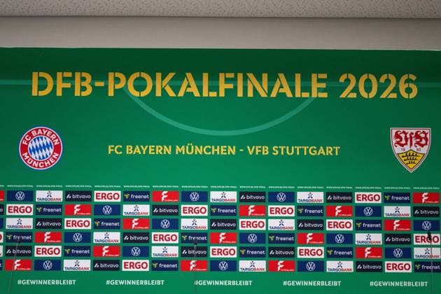 Lettering, DFB Cup Final 2026, Match, GER, Final training and press conference on the day before the DFB Cup Final, FC Bayern Muenchen vs VfB Stuttgart, Football, Men, DFB Cup, Final, Season 2025 2026, 22 05 2026, DFL DFB REGULATES PROHIBIT ANY USE OF PHOTOGRAPHS AS IMAGE SEQUENCES AND OR QUASI VIDEO, GER, Final training and press conference on the day before the DFB Cup final, FC Bayern Muenchen vs VfB Stuttgart, Football, Men, DFB Cup, Final, Season 2025 2026, 22 05 2026 Berlin Copyright: xEibner-Pressefoto WolfgangxFrankx EP_WFK