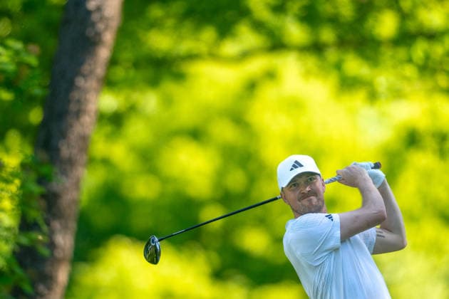 ANTWERP, BELGIUM - MAY 22: Richard Mansell of England teeing off from the tee of the 17th hole during the second round of the Soudal Open at Rinkven International Golf Club on May 22, 2026 in Antwerp, Belgium. Credit: Andy Astfalck NurPhoto Belgium Copyright: xAndyxAstfalckx