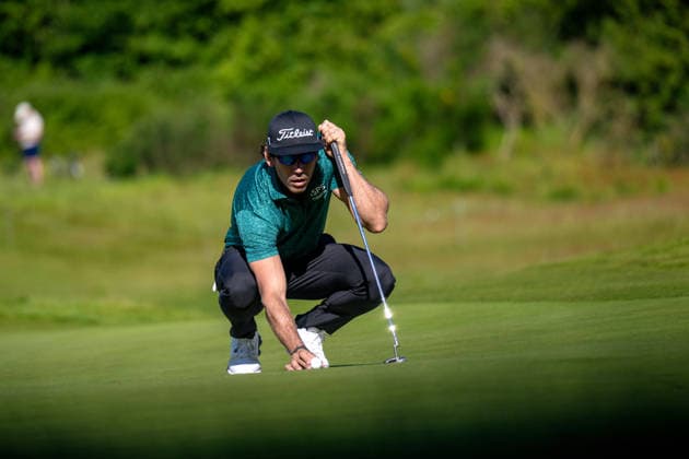 ANTWERP, BELGIUM - MAY 22: Rafa Cabrera Bello of Spain taking putting on the green of the 14th hole during the second round of the Soudal Open at Rinkven International Golf Club on May 22, 2026 in Antwerp, Belgium. Credit: Andy Astfalck NurPhoto Belgium Copyright: xAndyxAstfalckx