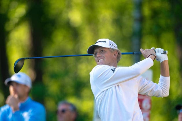 ANTWERP, BELGIUM - MAY 22: Martin Couvra of France teeing off from the tee of the 13th hole during the second round of the Soudal Open at Rinkven International Golf Club on May 22, 2026 in Antwerp, Belgium. Credit: Andy Astfalck NurPhoto Belgium Copyright: xAndyxAstfalckx