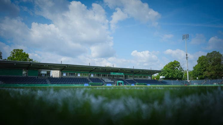 Soccer, A Juniors, Season 2025 2026, DFB Cup, Final, VfB Stuttgart U19 vs VfL Wolfsburg U19, Friday 22 05 2026, Karl Liebknecht Stadium Potsdam, In the picture A view of the main stand of the Karl Liebknecht Stadium Brandenburg Germany
