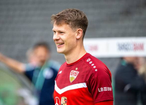 Soccer, men, season 2025 2026, 83 DFB Cup final, FC Bayern Munich VfB Stuttgart, training the day before, in the picture goalkeeper Alexander Nübel VfB Stuttgart , 22 05 2026, Copyright: xMatthiasxKochx