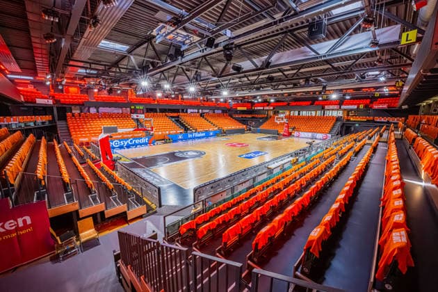 1 Basketball Bundesliga, easyCredit BBL, Season 2025 2026, Men, Playoffs, Quarterfinals, Game 3, 22 05 2026, RASTA Vechta ALBA Berlin RASTA Dome Venue RASTA Vechta completely in Orange Vechta RASTA Dome Lower Saxony Germany