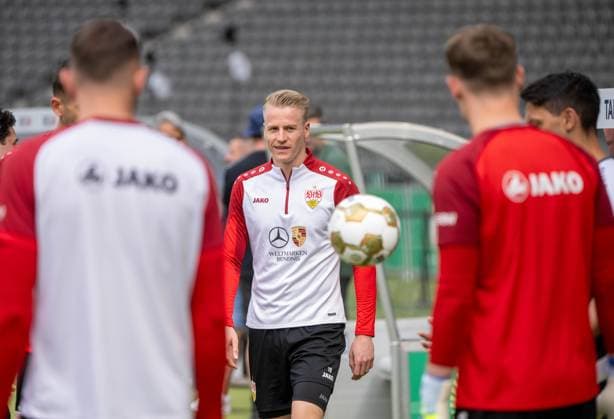 Soccer, men, season 2025 2026, 83 DFB Cup final, FC Bayern Munich VfB Stuttgart, training the day before, in the picture Chris Führich VfB Stuttgart , 22 05 2026, Copyright: xMatthiasxKochx