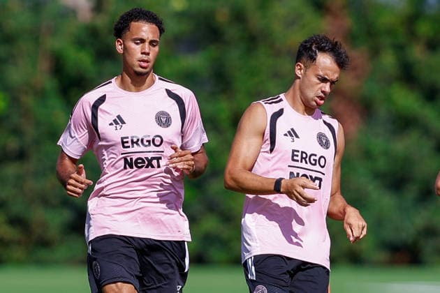 FORT LAUDERDALE, FL - MAY 22: Inter Miami defender Ian Fray (17) and Inter Miami defender Sergio Reguilon (3) are seen during an Inter Miami Training Session at Florida Blue Training Center on May 22, 2026 in Fort Lauderdale, Florida. (Photo by Chris Arjoon Icon Sportswire) SOCCER: MAY 22 Inter Miami CF Training EDITORIAL USE ONLY Icon2605220010017