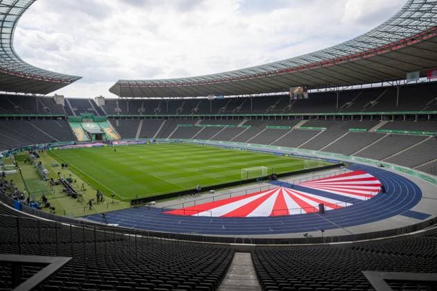 Soccer, men, 2025 2026 season, 83 DFB Cup final, FC Bayern Munich VfB Stuttgart, training the day before, in the picture in front the Bayern Kurve in the Ostkurve, 22 05 2026, Copyright: xMatthiasxKochx