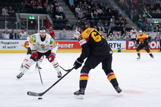 ZURICH, SWITZERLAND - MAY 22: Marc Michaelis (Germany, 65) during the Preliminary Round - Group A Match 33 between Germany and Hungary at the IIHF Ice hockey, Eishockey World Championship, WM, Weltmeisterschaft 2026, Swiss Life Arena on May 22, 2026 in Zurich, Switzerland. Zurich Switzerland Copyright: xTimoxSteinx
