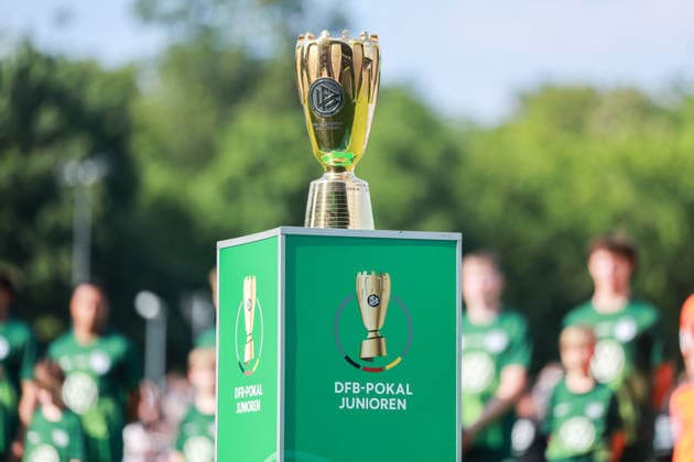 Soccer DFB Pokal Junior Final VfL Wolfsburg U19 VfB Stuttgart U19 on 22 05 2026 at Karl Liebknecht Stadium in Potsdam DFB Pokal Junior Trophy DFB regulations prohibit any use of photographs as image sequences and or quasi video xJRx