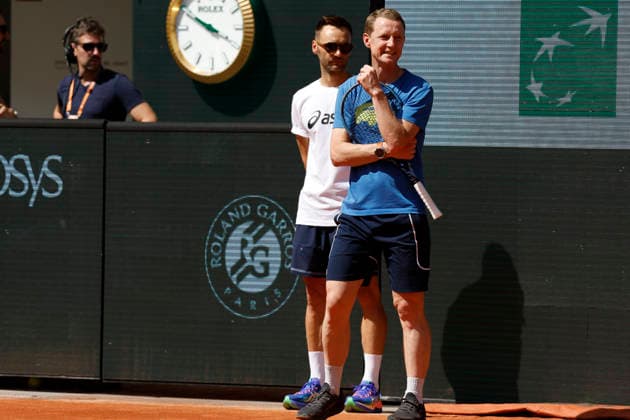 May 22, 2026, Paris, Paris, France: Florian REYNET (coach) and LooÂ¯s BOISSON (FRA) at practice during the qualifications week of the tennis Grand Slam of Roland Garros 2026, at Roland Garros Stadium - on May 22 2026 .Paris - France Paris France - ZUMAb253 20260522_zsp_b253_169 Copyright: xLoicxBaratouxx