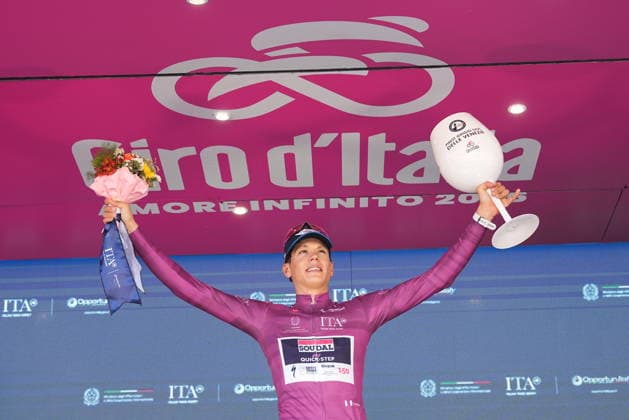 France™s Paul Magnier of Soudal Quick-Step ciclamino jersey during Stage 13 of the Giro d™Italia from Alessandria to Verbania Italy, Friday May 22, 2026  Copyright: xGianmattiaxD Albertoi LaPressex