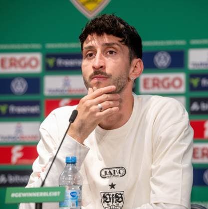 Soccer, Men, Season 2025 2026, Press conference for the 83 DFB Cup Final, FC Bayern Munich VfB Stuttgart, Atakan Karazor VfB Stuttgart , 22 05 2026, Copyright: xMatthiasxKochx